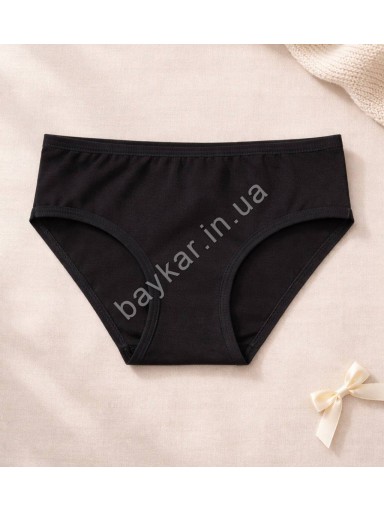 Трусы хлопковые однотонные для девочки Baykar арт 5200-02 Черный