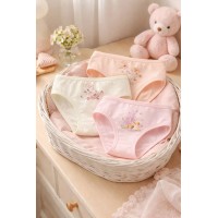 Детские хлопковые трусики слип 3шт для девочки Baykar арт 5708-99 Цветы