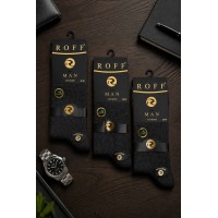 Чоловічі шкарпетки 3шт р 38-40 високі бамбук Roff арт 60000-14109 Темно-Сірий