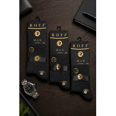Чоловічі шкарпетки 3шт р 38-40 високі бамбук Roff арт 60000-14109 Темно-Сірий