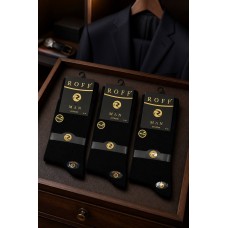 Класичні високі чоловічі шкарпетки 3шт Модал р 41-44 Roff Extreme арт 60000-15008 Чорний