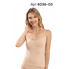 Майка жіноча з мереживом бавовна Baykar арт 6036-03 Бежевий