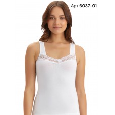 Майка жіноча з мереживом бавовна Baykar арт 6037-01 Білий