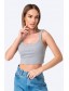 Кроп топ 100% хлопок удлиненный рубчик для девочки подростка Baykar арт 6110-20 Серый