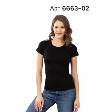 Футболка жіноча бавовна однотонна Baykar арт 6663-02 Чорний