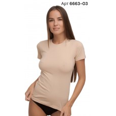 Футболка жіноча бавовна однотонна Baykar арт 6663-03 Бежевий