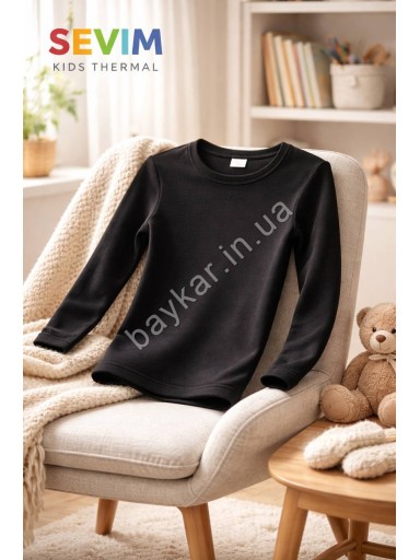 Термо кофта Лонгслив для детей Унисекс Sevim Kids Thermal арт 7078 Черный