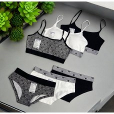 Комплекти 3шт топи пуш-ап трусики бавовняні для дівчаток підлітків Baykar арт # 7600-97-7601 CAT Мікс