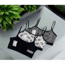 Топи пуш-ап 3шт бавовняні для дівчинки підлітка Baykar арт 7605-139 ZEBRA Мікс