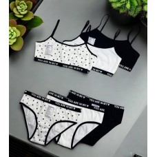 Комплекти 3шт топи трусики сліп бавовняні для дівчаток підлітків в рубчик Baykar арт # 7610-142-7611 Мікс