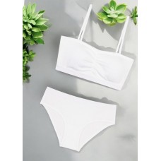 Комплект топ пуш-ап труси сліп бавовняні для дівчинки підлітка Baykar арт # 7615-01-7616 Білий SUGAR BOMB