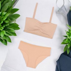 Комплект топ пуш-ап труси сліп бавовняні для дівчинки підлітка Baykar арт # 7615-03-7616 Бежевий SUGAR BOMB