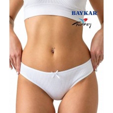 Жіночі труси сліп бавовна однотонні Baykar арт 8022-01 Білий Рубчик