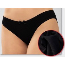 Жіночі труси сліп бавовна однотонні Baykar арт 8022-02 Чорний Рубчик