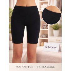 Бриджі однотонні для жінок бавовна Baykar арт 8025-02 Чорний