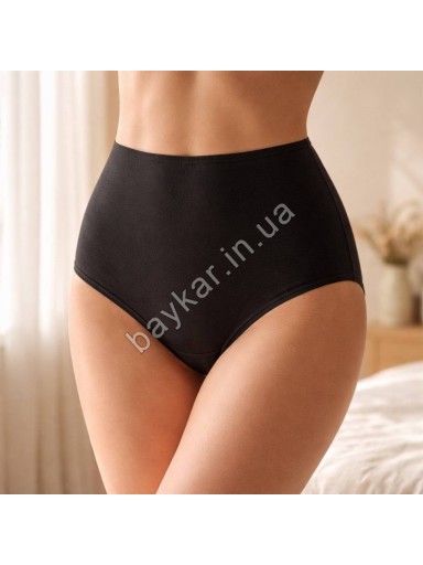 Трусы 3 шт хлопковые женские высокие однотонные Baykar арт 8054-02 Черный