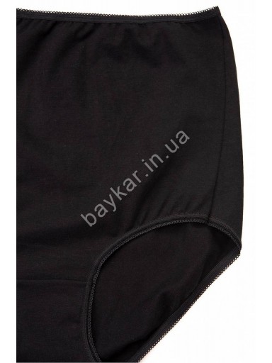 Трусы хлопковые женские высокие однотонные Baykar арт 8054-02а Черный