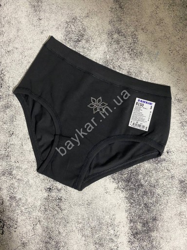 Трусы высокие женские со стразами хлопок Baykar арт 8150 Комплект 3 шт