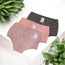 Труси шорти бавовна жіночі Baykar арт 8216 Комплект 3 шт Рожевий Мікс