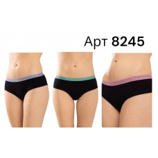 Труси сліп для жінок бавовна Baykar арт 8245 Комплект 3 шт Чорний мікс