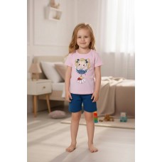 Домашній костюм піжама для дівчинки Baykar арт 9213-116 Бузковий