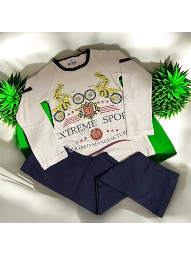 Пижама для мальчика демисезонная Baykar арт 9602-208 Extreme Sport Молочный