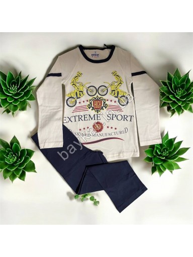 Пижама для мальчика демисезонная Baykar арт 9602-208 Extreme Sport Молочный