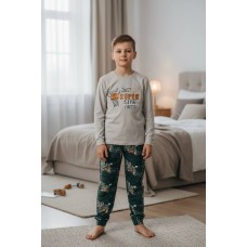 Піжама дитяча для хлопчика демісезонна бавовна Baykar арт 9629-167 Баскетбол Сірий