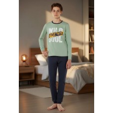 Піжама підліткова для хлопчика демісезонна бавовна Baykar арт 9657-499 Оливкова