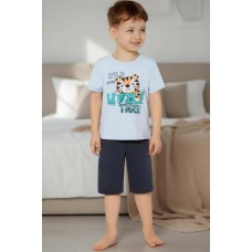 Домашній костюм піжама для хлопчика Baykar Блакитний арт 9666-207 Little Tiger