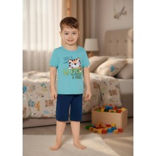 Домашній костюм піжама для хлопчика Baykar Бірюзовий арт 9666-654 Little Tiger