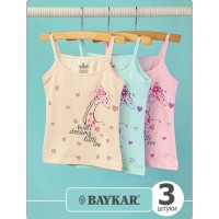 Майка для дівчинки Baykar арт 4254 Жираф Комплект 3 шт