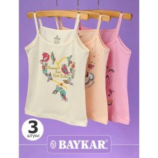 Майка для девочки Baykar арт 4282 любовь Комплект 3 шт