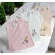 Дитячі майки для дівчинки бавовна Baykar арт 4830 Комплект 3шт Зайчик