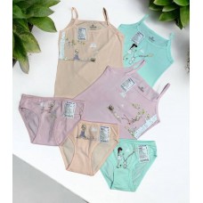 Бавовняні дитячі комплекти 3шт труси майки для дівчинок Baykar арт # 4862-5862 Дівчинка