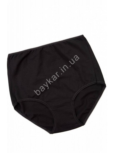 Трусы хлопковые женские высокие однотонные Baykar арт 8054-02а Черный