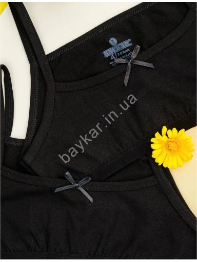Топ бавовна для дівчинки Baykar арт 4766-02 Чорний